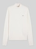 Tommy Hilfiger Slim Fit Langarmshirt mit Mock Neck Offwhite