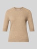 Christian Berg Woman Strickpullover mit 1/2-Arm und Rundhalsausschnitt Camel