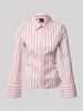 Gina Tricot Hemdbluse aus Baumwoll-Mix mit Hemdblusenkragen Rosa Melange