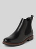 Tamaris Chelsea boots van leer met siernaad Zwart