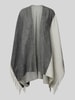 WHITE LABEL Poncho met franjes Zilver