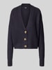 ONLY Boxy Fit Strickjacke mit V-Ausschnitt Modell 'CAROL' Marine