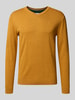 Tom Tailor Regular fit pullover van puur katoen  Mosterdgeel