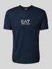 EA7 Emporio Armani T-Shirt mit Label-Print Dunkelblau