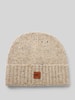 camel active Beanie aus Woll-Mix mit Label-Patch Beige Melange