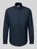 Jake*s Slim Fit Freizeithemd aus Leinen-Baumwoll-Mix Marine