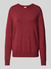 Vila Gebreide pullover met ribboorden, model 'Viril' Bordeaux