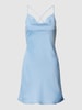 REVIEW Minikleid mit Wasserfall-Ausschnitt Himmelblau