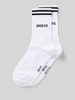 Snocks Socken mit Label-Stitching Modell 'Retro' Weiss