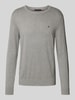 Tommy Hilfiger Strickpullover mit Logo-Stitching Silber Melange