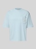 PROHIBITED T-Shirt mit Strukturmuster und Label-Stitching Hellblau