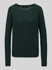 VERO MODA sweter w kroju regular fit z czystej bawełny model 'CARE' Ciemnozielony