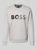 BOSS Green Sweatshirt mit Label-Print Hellgrau