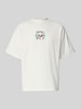 CARLO COLUCCI Oversized T-Shirt mit Label-Print Offwhite