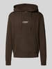 Jack & Jones Hoodie mit Label-Print Modell 'SOHO' Dunkelbraun