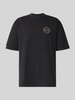 PEGADOR Oversized T-Shirt mit Label-Print Modell 'Paide' Anthrazit