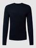 MCNEAL Gebreide pullover van viscosemix met ronde hals Marineblauw