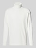 Tom Tailor Regular Fit  Langarmshirt aus Baumwoll-Mix mit Rollkragen  Offwhite