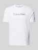 CK Calvin Klein T-Shirt mit Label-Print Weiss
