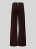 Marc O'Polo DENIM Wide Leg corduroy broek van katoenmix model 'Tomma' Donkerbruin