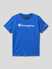 CHAMPION T-Shirt mit Label-Print Royalblau