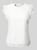 Pieces Blusenshirt mit Spitzenbesatz Modell 'COLLINE' Weiss