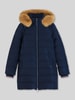 Tommy Hilfiger Steppmantel mit Teddyfell-Kapuze Modell 'TYRA' Marine
