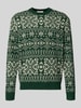 SELECTED HOMME Regular fit gebreide pullover van een wolmix, model 'HOLGER' Donkergroen