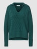 Christian Berg Woman Gebreide pullover met kabelpatroon Flessengroen