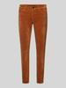 Marc Cain Slim fit broek met siernaden Cognac