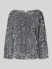 Vila Longsleeve mit Paillettenbesatz Modell 'FAITH' Silber