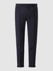 Windsor Shaped Fit Anzughose aus Leinenmischung Modell 'Sapo' Marineblau