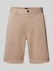 BOSS Orange Korte slim fit chino met riemlussen Beige