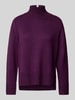 Tom Tailor Regular fit gebreide pullover van zachte viscosemix met opstaande kraag Donkerrood