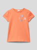 s.Oliver RED LABEL T-shirt met plooien Oranje