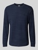 Tom Tailor Regular Fit Sweatshirt aus Baumwoll-Mix in Melange Dunkelblau