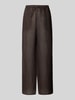 Christian Berg Woman Wide Leg Leinenhose mit Eingrifftaschen Schoko
