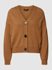 Weekend Max Mara Gebreid jack met extra brede schouders, model 'OBLIO' Cognac