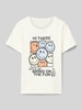 Tom Tailor Regular Fit T-Shirt aus reiner Baumwolle mit Motiv-Print Offwhite