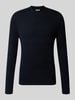 Antony Morato slim fit gebreide trui van viscosemix met opstaande kraag Marineblauw