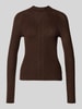 MYON Strickpullover mit Woll-Anteil Schoko Melange
