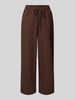 Soyaconcept Straight Leg Leinenhose mit Tunnelzug Modell 'Ina' Dunkelbraun