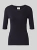 Closed T-shirt met ronde hals en 1/2-mouwen Marineblauw