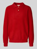 Forét Regular Fit Poloshirt aus Woll-Mix mit Knopfleiste Rot