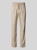 Matinique Regular fit linnen broek met elastische band, model 'barton' Ecru