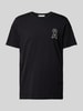 Armedangels T-Shirt mit geripptem Rundhalsausschnitt Modell 'AADONI' Black