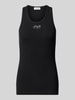 Liu Jo White Slim Fit Top aus Baumwoll-Mix Modell 'Costina' Black