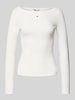 Tommy Jeans Shirt met lange mouwen en labelstitching Offwhite