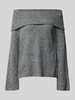 Vero Moda Regular Fit Strickpullover mit Off-Shoulder-Ärmeln und breitem Umschlag Modell 'ERA' Mittelgrau Melange