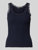 ONLY top Slim z mieszanki bawełny model 'SARA SHARAI' o kroju slim fit Ciemnoniebieski
